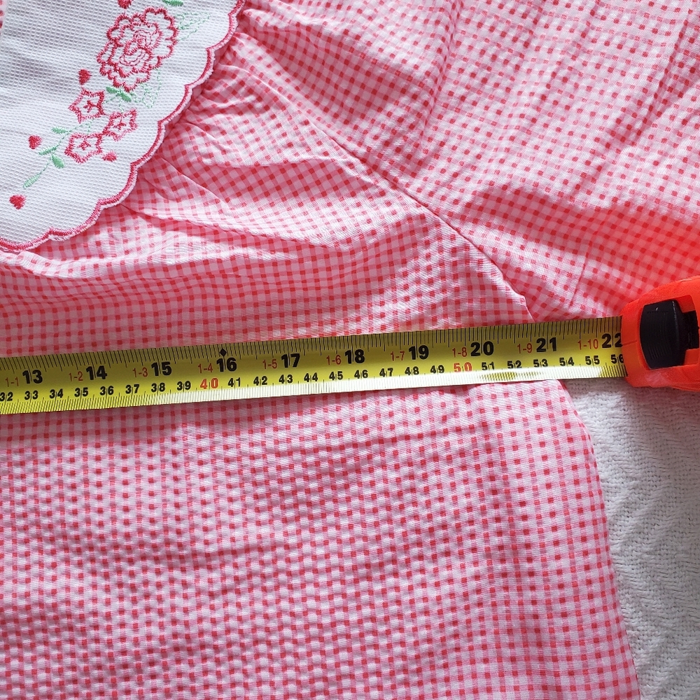 Womens Gingham Check House Robe - Picture 11 of 12